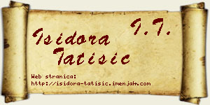 Isidora Tatišić vizit kartica
